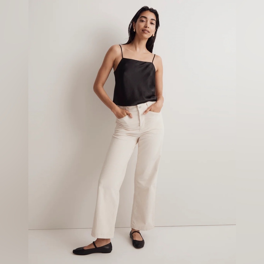 Madewell Emmett 2.0 Wide-Leg Pants in Corduroy in Antique Cream
